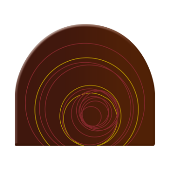 Round Yule Log End with Circles Pattern